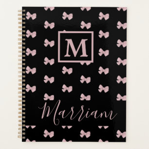 Elegant Pink and Black Personalised Planner
