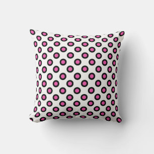 Elegant pink and black polka dots products cushion