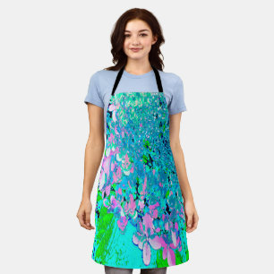 Elegant Pink and Blue Limelight Hydrangea Apron