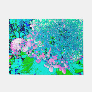 Elegant Pink and Blue Limelight Hydrangea Doormat