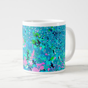 Elegant Pink and Blue Limelight Hydrangea Large Coffee Mug