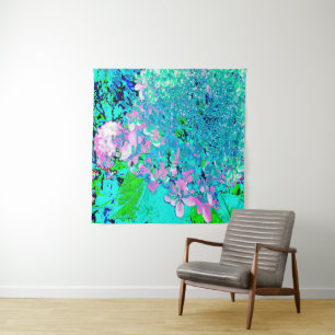 Elegant Pink and Blue Limelight Hydrangea Tapestry
