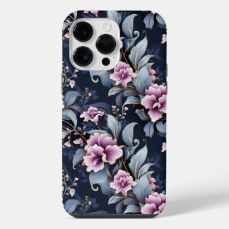 Elegant Pink and Blue Orchid Floral iPhone 14 Pro Max Case