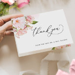 Elegant Pink and Blush Floral Wedding Thank You Card<br><div class="desc">Thank your guests with this elegant Wedding folded thank you card with delicate modern handwritten calligraphy details and beautiful pink, blush, and rose gold floral. Option to add on the inside bottom section a printed message or leave it blank so you can hand write individual personal messages later on. Ability...</div>