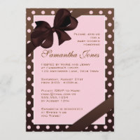 Elegant Pink and Brown Polka Dot Baby Shower