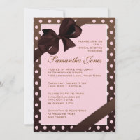 Elegant Pink and Brown Polka Dot Bridal Shower
