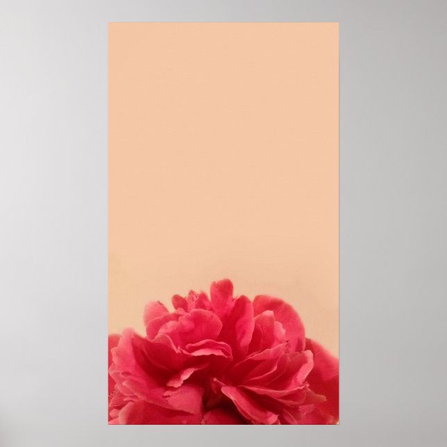 Elegant Pink and Cream Floral Art Poster (Front)