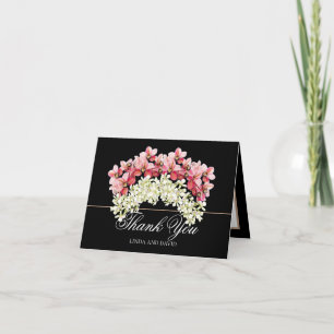 Elegant Pink and Cream Orchid Garlands Thank You  Card