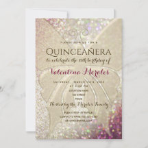 Elegant Pink and Gold Birthday Invitation