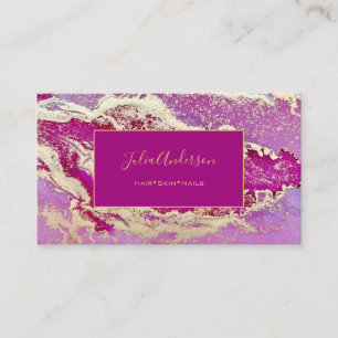 Elegant Pink and Gold Business Card