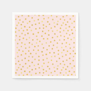 Elegant Pink And Gold Foil Confetti Dots Pattern Napkin