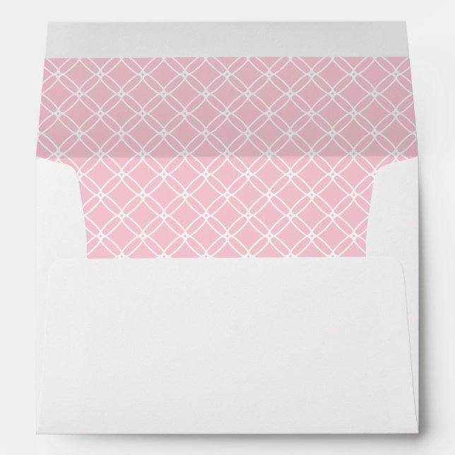 Elegant Pink and Grey Geometric Pattern Wedding Envelopes (Back (Bottom))