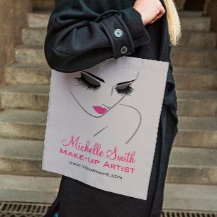 Elegant Pink and Grey Lash Extension Beauty Salon  Tote Bag