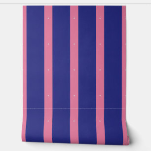 Elegant Pink and Navy Stripes Wallpaper