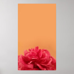 Elegant Pink and Orange Floral Art Poster