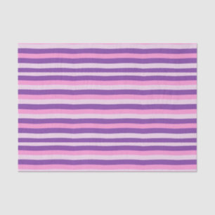 Elegant Pink and Purple Floral Companion Stripes Tissue Paper