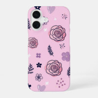 Elegant pink and purple flower motif design