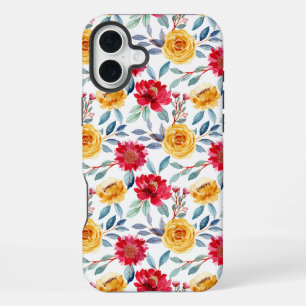 Elegant Pink and Purple Flower Pattern Case-Mate i iPhone 16 Plus Case