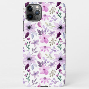 Elegant Pink and Purple Flower Pattern iPhone 11Pro Max Case