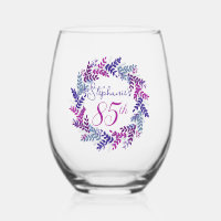 Elegant Pink and Purple Wreath 85th Birthday Party