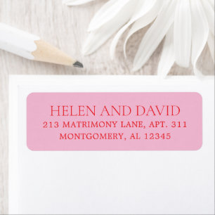 Elegant Pink and Red Classic Wedding Return Address Label