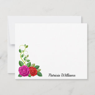 Elegant Pink And Red Rose Flower Card