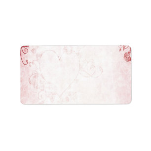 Elegant Pink and Red Vintage Wedding Address Label