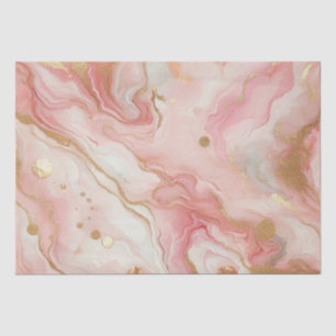 Elegant Pink and Rose Gold Foil Marble Tissue Paper