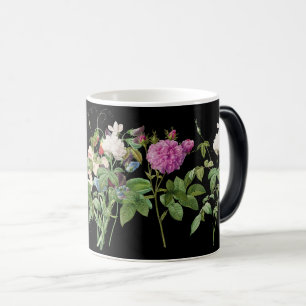 Elegant Pink and White Floral Botanical Design Magic Mug