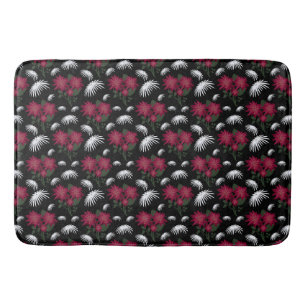 Elegant Pink and White Floral Pattern  Bath Mat