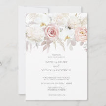 Elegant Pink and White Flower Wedding Invites