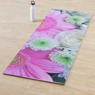 Elegant Pink and White Flowers Floral Bouquet    Yoga Mat