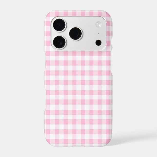 Elegant Pink and White Gingham Pattern  (Back)