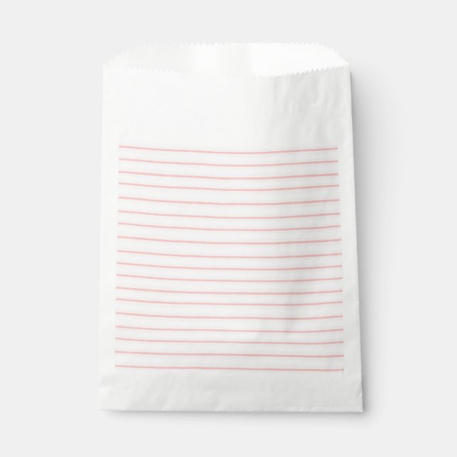 Elegant Pink and White Horizontal Stripes Pattern Favour Bag (Front)