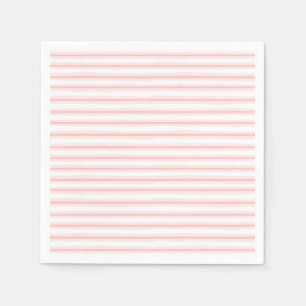 Elegant Pink and White Horizontal Stripes Pattern Napkin