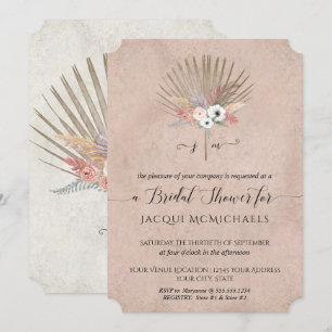 Elegant Pink and White Orchid Floral Bridal Shower Invitation