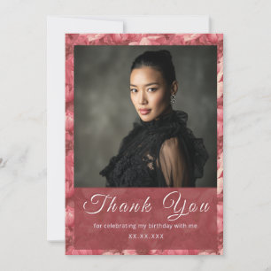 Elegant Pink Anemones Her 1St Birthday Thank You Card