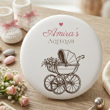 Elegant Pink Aqiqah Vintage Baby Carriage Islamic