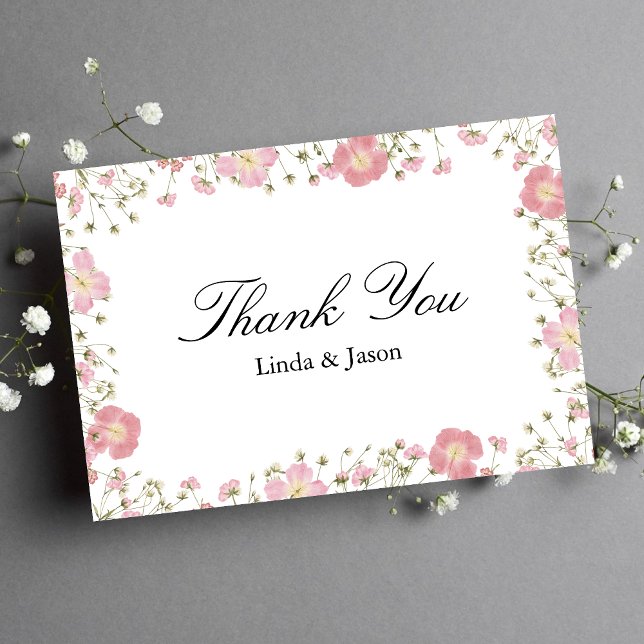 Elegant Pink Autumn Wedding Thank You Card (Creator Uploaded)
