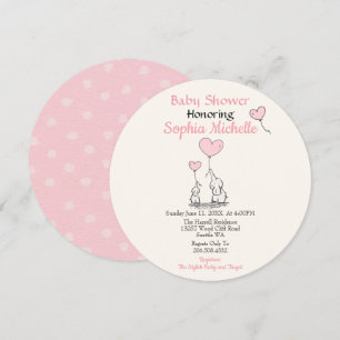 Elegant Pink Baby Girl Baby Shower Invitation