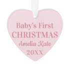 Elegant Pink Baby Girl First Christmas Photo