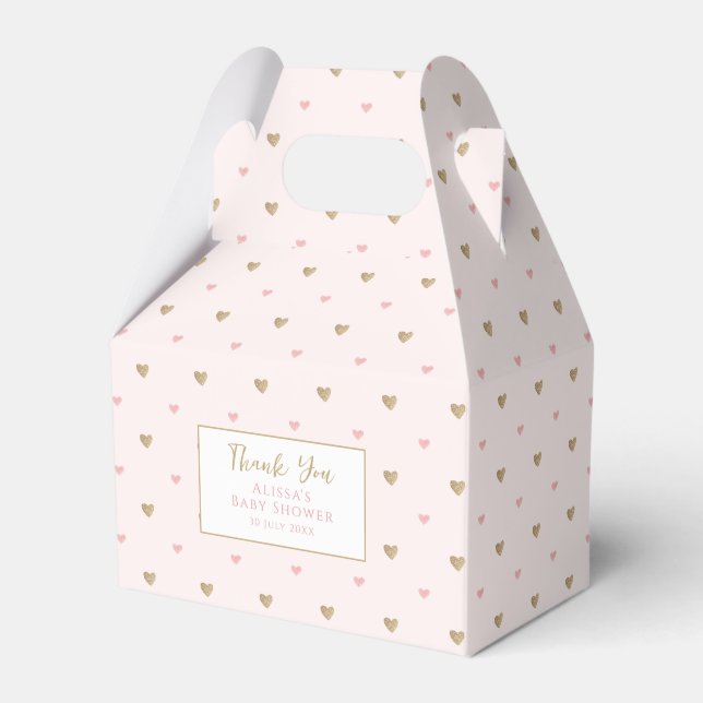 Elegant Pink Baby Shower Favour Box (Front Side)