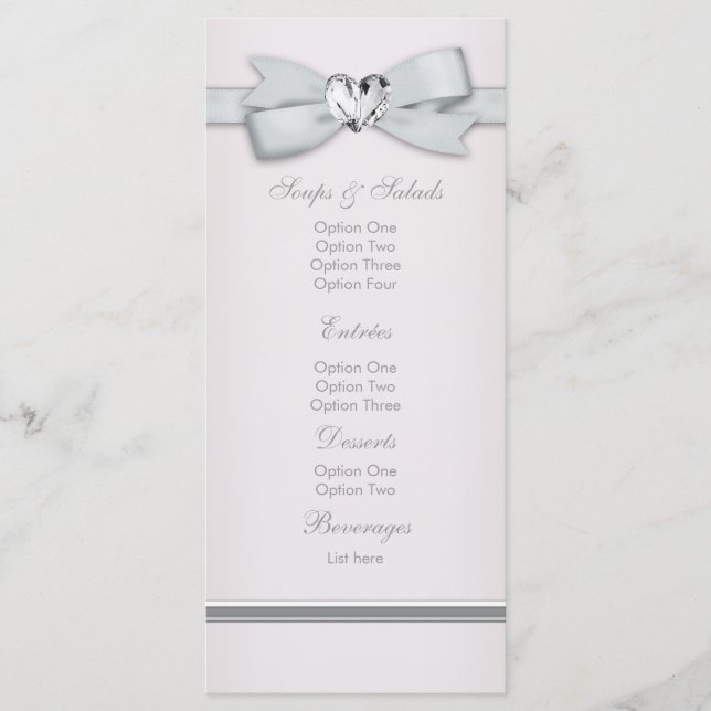 Elegant Pink Baby Shower Menu Cards (Front)