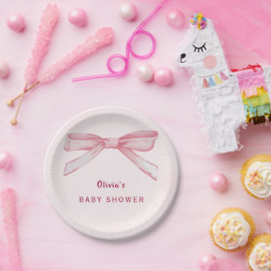 Elegant Pink Baby Shower Party Napkins Paper Plate