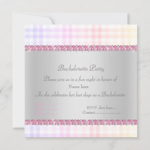 ELEGANT PINK BACHELORETTE tartan new diamonds Invitation