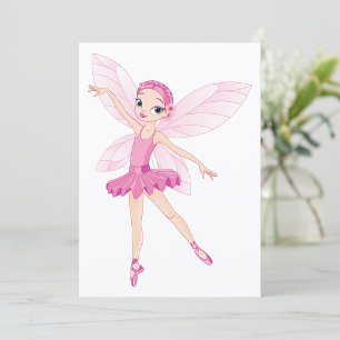 Elegant Pink Ballerina Fairy For Dance Lovers  Invitation