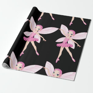 Elegant Pink Ballerina Fairy For Dance Lovers  Wrapping Paper