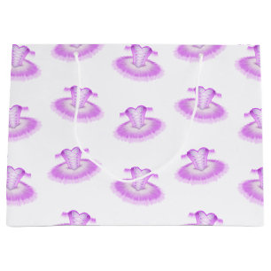 Elegant Pink Ballet Birthday Tutu Watercolour Large Gift Bag