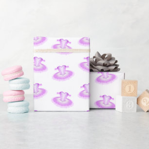 Elegant Pink Ballet Birthday Tutu Watercolour Wrapping Paper