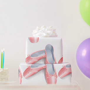 Elegant Pink Ballet Flats Cute Girly Dance Shoes  Wrapping Paper